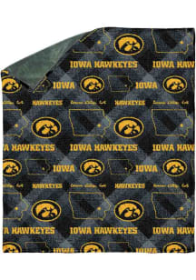 Iowa Hawkeyes 60X70 Chenille W/ Shp Rev Sherpa Fleece Blanket - Black