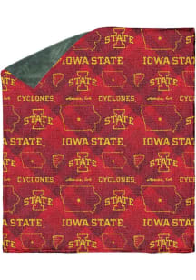Iowa State Cyclones 60X70 Chenille W/ Shp Rev Sherpa Fleece Blanket - Red