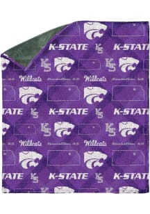 K-State Wildcats 60X70 Chenille W/ Shp Rev Sherpa Fleece Blanket - Purple