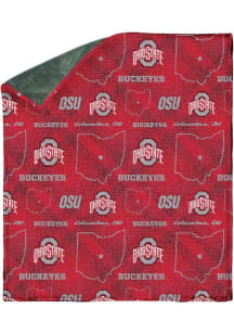 Ohio State Buckeyes 60X70 Chenille W/ Shp Rev Sherpa Fleece Blanket - Red