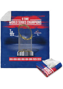 Los Angeles Dodgers 2024 World Series Champions Jersey Silk Touch Sherpa Fleece Blanket - Blue