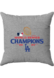 Los Angeles Dodgers 2024 World Series Champions Sweatshirt Throw Pillow - Grey