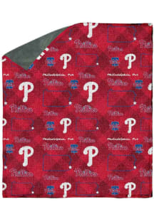 Philadelphia Phillies 60X70 Chenille W/ Shp Rev Sherpa Fleece Blanket - Red