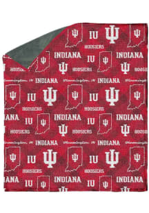 Indiana Hoosiers 60X70 Chenille W/ Shp Rev Sherpa Fleece Blanket - White