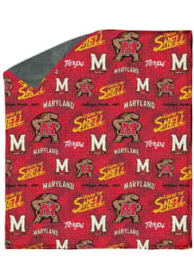 Maryland Terrapins 60X70 Chenille W/ Shp Rev Sherpa Fleece Blanket - Red