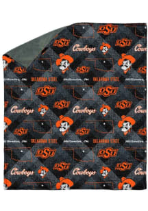 Oklahoma State Cowboys 60X70 Chenille W/ Shp Rev Sherpa Fleece Blanket - Orange