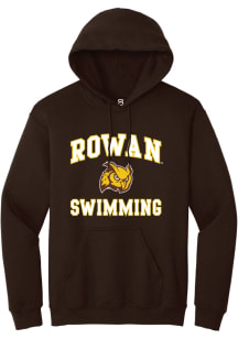 Summit Sportswear Rowan University Mens Brown Swimming Long Sleeve Hoodie