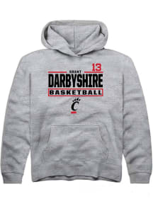 Grant Darbyshire Rally Cincinnati Bearcats Youth NIL Stacked Box Long Sleeve Player Hoodie Grey