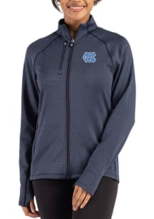Cutter and Buck North Carolina Tar Heels Womens Navy Blue Peshastin Long Sleeve Full Zip Jacket