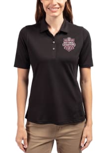 Cutter and Buck Indiana Hoosiers Womens Black 2025 CFP National Champions Virtue Eco Pique Short S..