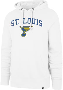47 St Louis Blues Mens White Arch Game Headline Long Sleeve Hoodie