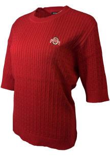 Ohio State Buckeyes Womens Red Merlot Knit Short Sleeve T-Shirt