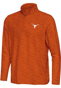 Antigua Texas Longhorns Mens Burnt Orange Swell Long Sleeve Qtr Zip Pullover