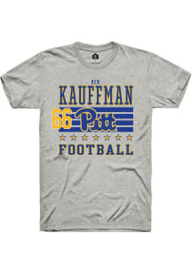 Ben Kauffman Pitt Panthers Ash Football NIL Striped Short Sleeve Player T Shirt