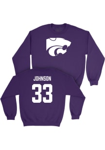 Andrew Johnson   K-State Wildcats Youth Purple NIL Legacy Long Sleeve Crew Sweatshirt