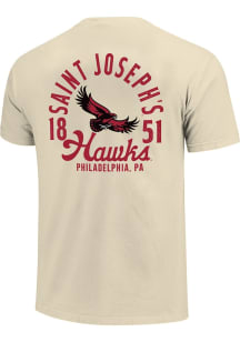 Saint Josephs Hawks Ivory Mascot Overlay Short Sleeve T Shirt