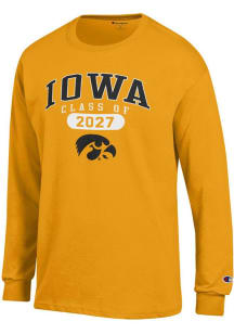 Champion Iowa Hawkeyes Gold Class of 2027 Jersey Long Sleeve T Shirt