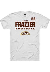 Dakari Frazier Western Michigan Broncos White Football NIL Stacked Box Short Sleeve Player T Shirt