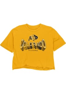 Colorado Buffaloes Womens Gold Like A Boss Short Sleeve T-Shirt