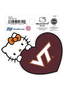 Virginia Tech Hokies Hello Kitty Heart Stickers - Maroon
