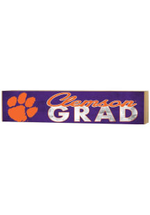 KH Sports Fan Clemson Tigers Grad graduation graphic Sign - Purple