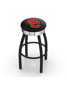 USC Trojans 3 Ring Chrome Seat Pub Stool - Black