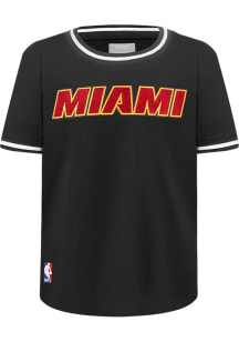 Pro Standard Miami Heat Youth Black Classic Chenille Short Sleeve T-Shirt
