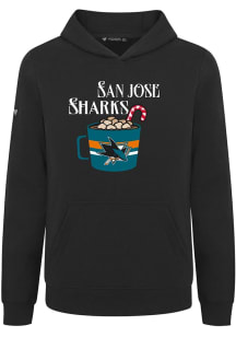 Levelwear San Jose Sharks Youth Black Podium Jr Mellow Long Sleeve Hoodie