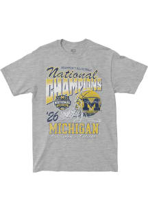 Michigan Wolverines Youth Grey 2026 National Champs Street Fashion Player Tee