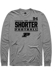 Luke Shorter Purdue Boilermakers Graphite Football NIL Stacked Box Long Sleeve Player T Shirt
