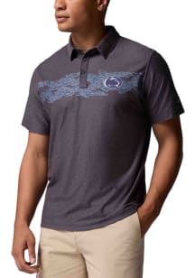 Columbia Penn State Nittany Lions Mens Navy Blue Thistletown Hills Short Sleeve Polo