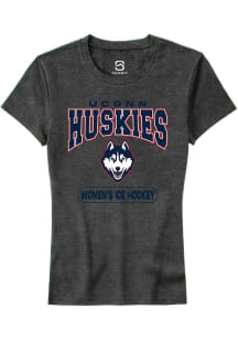 Summit Sportswear UConn Huskies Womens Grey Women's Ice Hockey Short Sleeve T-Shirt