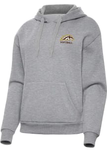 Antigua Western Michigan Broncos Womens Grey Heather Softball Victory Hooded Sweatshirt