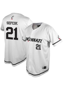 Cal Sefcik  Cincinnati Bearcats Mens White NIL Baseball Jersey