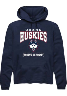 Summit Sportswear UConn Huskies Mens Navy Blue Women's Ice Hockey Long Sleeve Hoodie