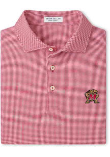 Peter Millar Maryland Terrapins Mens Red Border Short Sleeve Fashion Polo