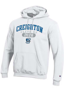 Champion Creighton Bluejays Mens White Class of 2028 Powerblend Long Sleeve Hoodie