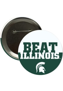 Michigan State Spartans BEAT Illinois 3in Button - Green