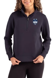 Cutter and Buck UConn Huskies Womens Navy Blue Roam Qtr Zip