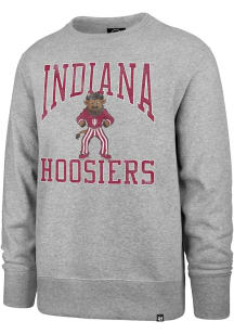 47 Indiana Hoosiers Mens Ash Big Ups Long Sleeve Crew Sweatshirt