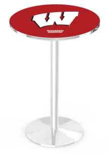 Wisconsin Badgers Chrome Round Base Pub Table