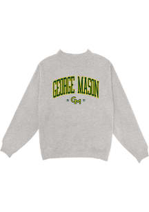 Blue 84 George Mason University Womens Grey Mock Neck Crew Sweatshirt