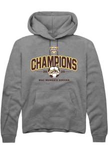 Summit Sportswear Western Michigan Broncos Mens Graphite 2025 MAC Soccer Champions Long Sleeve Hoo..
