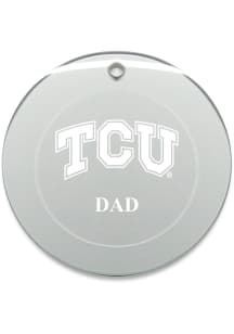 TCU Horned Frogs Dad Round Ornament - White