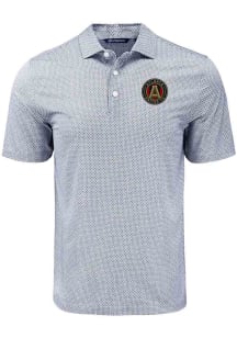 Cutter and Buck Atlanta United FC Mens Black Pike Diamond Dot Short Sleeve Polo