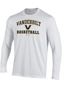 Under Armour Vanderbilt Commodores White Basketball Performance Long Sleeve T Shirt
