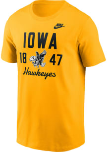 Nike Iowa Hawkeyes Gold Legacy Stacked Short Sleeve T Shirt