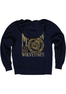 Blue 84 Michigan Wolverines Mens Navy Blue First Dibs Vault Sailor Head Mascot Long Sleeve Hoodie
