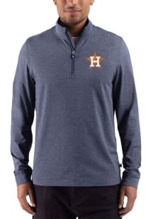 Cutter and Buck Houston Astros Mens Navy Blue Team Adapt Big and Tall Qtr Zip