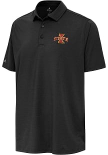 Antigua Iowa State Cyclones Mens Black Hurdle Short Sleeve Polo